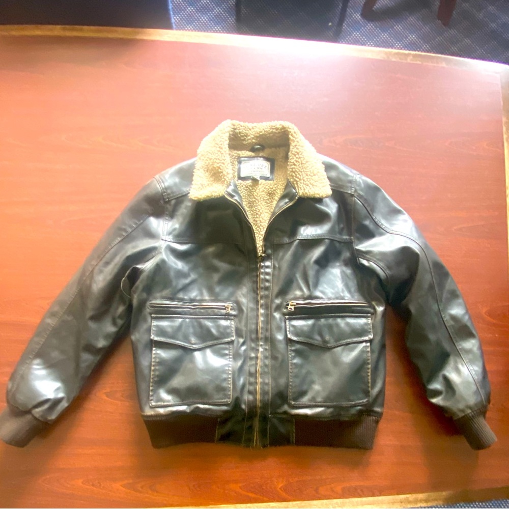 Levi Signature Men's Faux Shearling Aviator Bomber Jacket